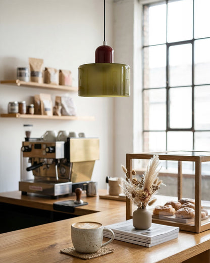 KORA Glazen Hanglamp | Bauhaus-Design Geometrisch Licht | Verstelbaar | E27 | Scandinavisch Interieur Verlichting