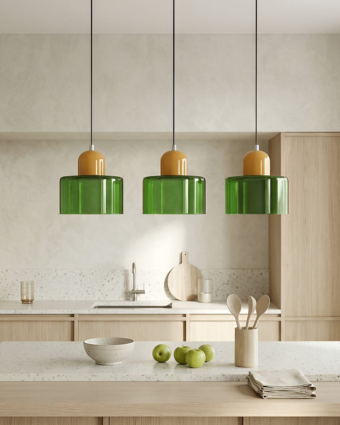 KORA Glazen Hanglamp | Bauhaus-Design Geometrisch Licht | Verstelbaar | E27 | Scandinavisch Interieur Verlichting
