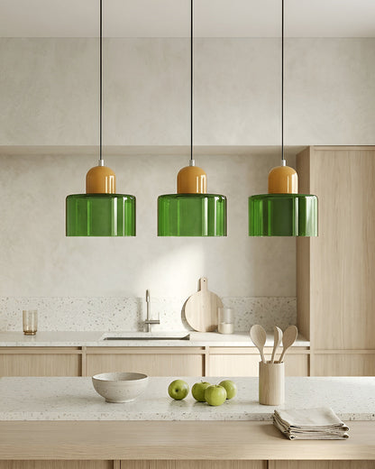 KORA Glazen Hanglamp | Bauhaus-Design Geometrisch Licht | Verstelbaar | E27 | Scandinavisch Interieur Verlichting