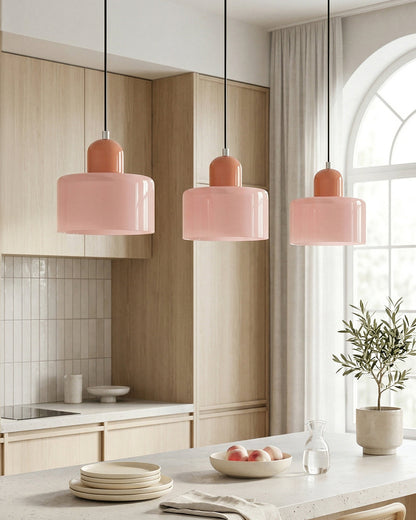 KORA Glazen Hanglamp | Bauhaus-Design Geometrisch Licht | Verstelbaar | E27 | Scandinavisch Interieur Verlichting