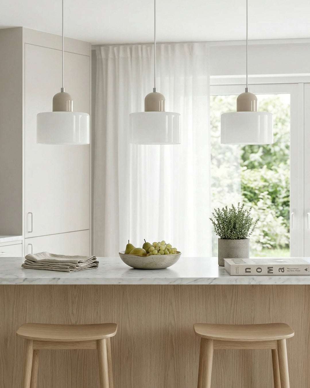 KORA Glazen Hanglamp | Bauhaus-Design Geometrisch Licht | Verstelbaar | E27 | Scandinavisch Interieur Verlichting