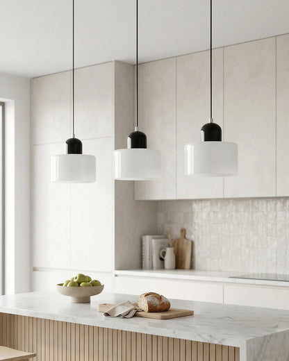KORA Glazen Hanglamp | Bauhaus-Design Geometrisch Licht | Verstelbaar | E27 | Scandinavisch Interieur Verlichting