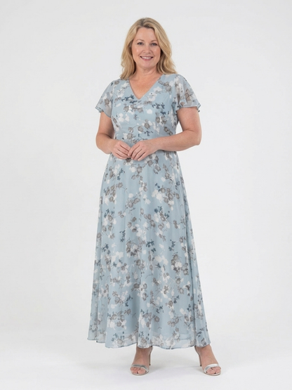 Kora Women's Maxi Dress | Zacht Chiffon met Bloemen 1