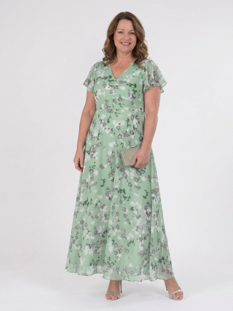Kora Women's Maxi Dress | Zacht Chiffon met Bloemen 4