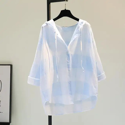 Zomer Hoodie Geruit voor Vrouwelijk Zomeroutfit - StudioMarella