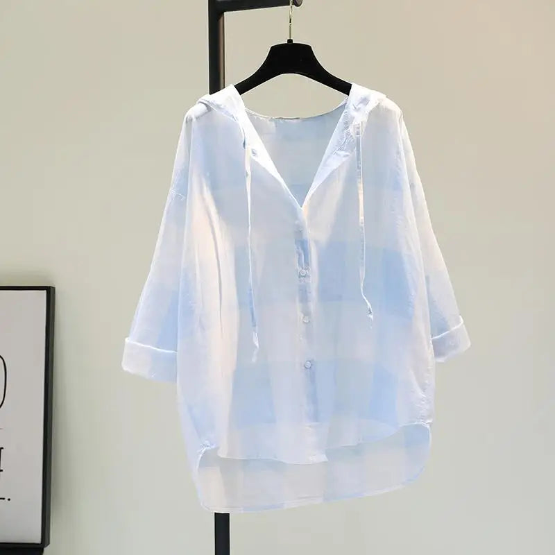 Zomer Hoodie Geruit voor Vrouwelijk Zomeroutfit