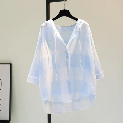 Zomer Hoodie Geruit voor Vrouwelijk Zomeroutfit