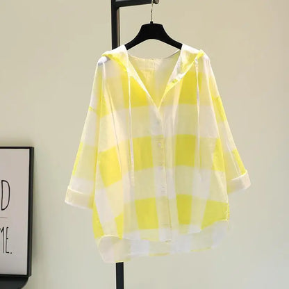 Zomer Hoodie Geruit voor Vrouwelijk Zomeroutfit