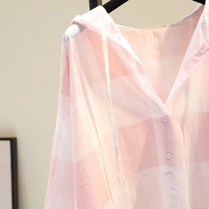 Zomer Hoodie Geruit voor Vrouwelijk Zomeroutfit