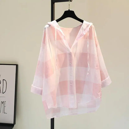 Zomer Hoodie Geruit voor Vrouwelijk Zomeroutfit