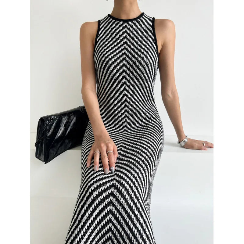 Gestreepte Jurk Quirky Vrouwen Zomerjurk