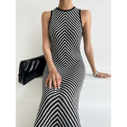 Gestreepte Jurk Quirky Vrouwen Zomerjurk