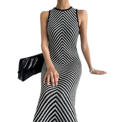 Gestreepte Jurk Quirky Vrouwen Zomerjurk