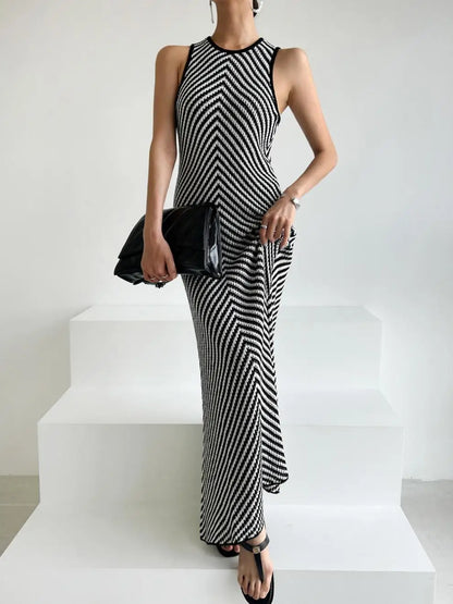 Gestreepte Jurk Quirky Vrouwen Zomerjurk