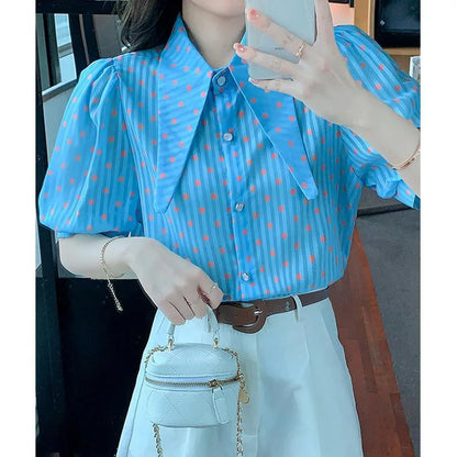 Zomer Blouse met Polka Dot Print voor Vrouw