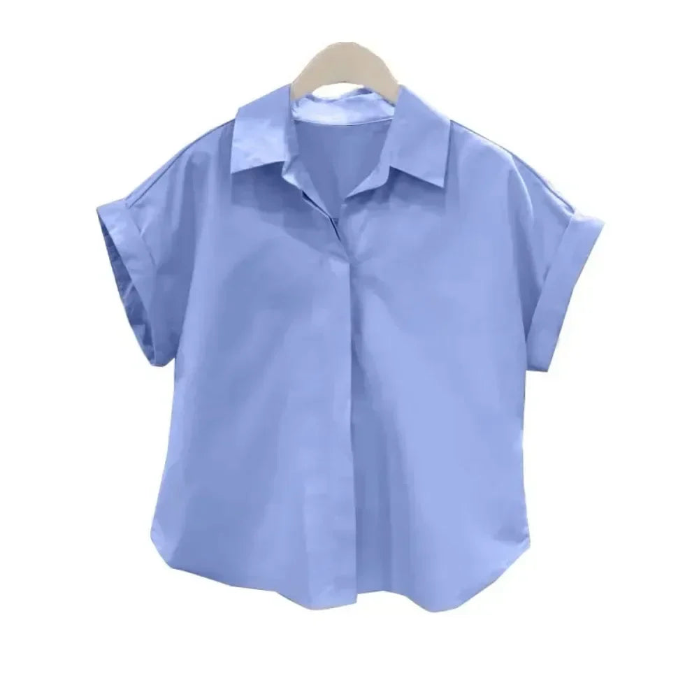 Witte Overhemd Koreaanse Stijl Zomer Breeze
