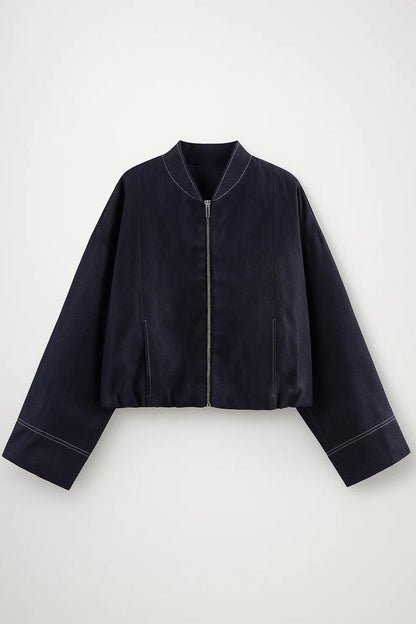 Dames Bomberjack Oversized Ritsjas met Stiksels Casual - StudioMarella