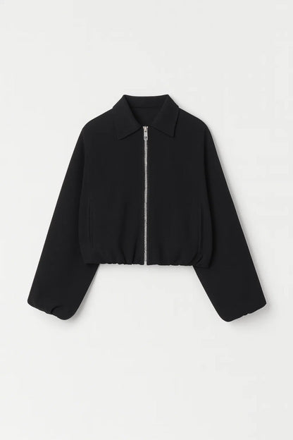 Dames Bomberjack Oversized Ritsjas met Ballonmouwen