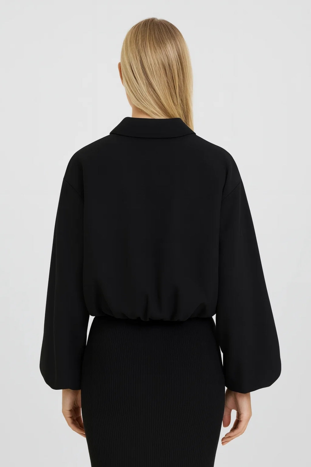 Dames Bomberjack Oversized Ritsjas met Ballonmouwen