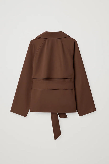 Dames Trenchcoat Kort Model met Ceintuur Klassiek