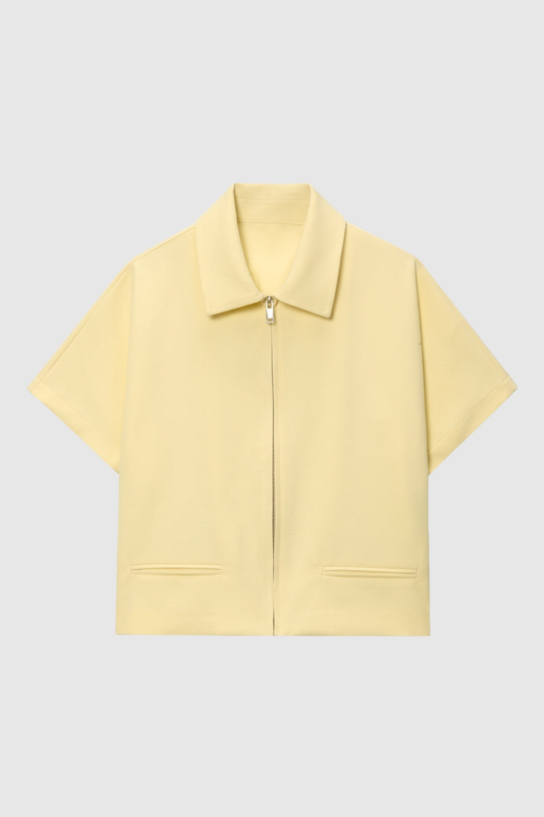 Korte Damesjas met Rits en Revers - Casual Stijl