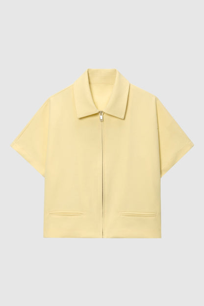 Korte Damesjas met Rits en Revers - Casual Stijl