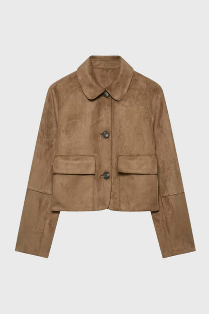 Korte Damesjas met Kraag en Zakken - Casual Stijl - StudioMarella