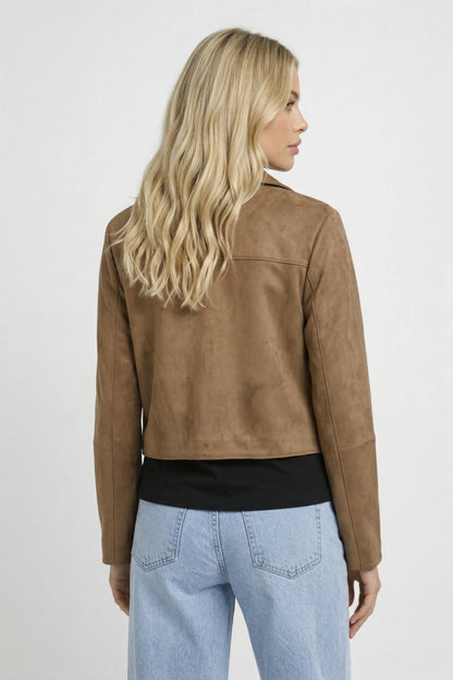 Korte Damesjas met Kraag en Zakken - Casual Stijl