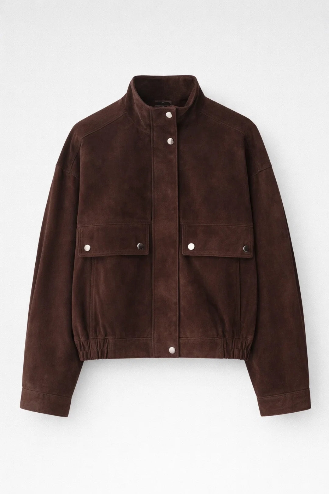 Dames Korte Jas Oversized met Zakken en Opstaande Kraag - StudioMarella