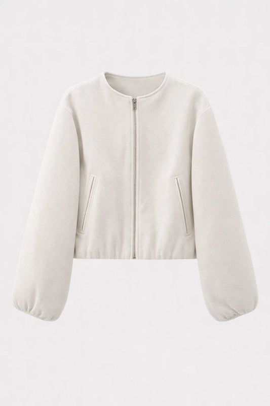 Dames Korte Jas Oversized Met Rits Casual LOOK - StudioMarella