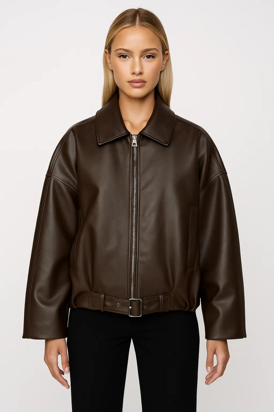 Dames Bomberjack Oversized Met Ceintuur