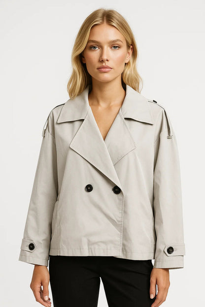 Dames Jas Oversized Trenchcoat met Grote Kraag Casual Stijl