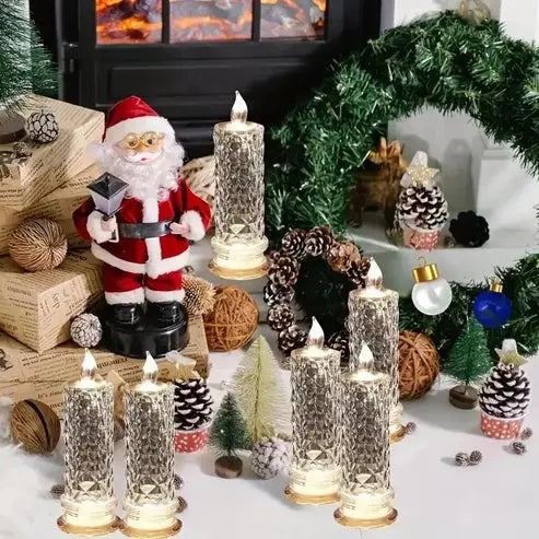 LED Kristalkaars Set 4 Stuks Warmwit Licht Batterij Veilige Nepkaarsen voor Feestdagen en Sfeerverlichting Zonder Vlam Kristalglas Look Tafeldecoratie