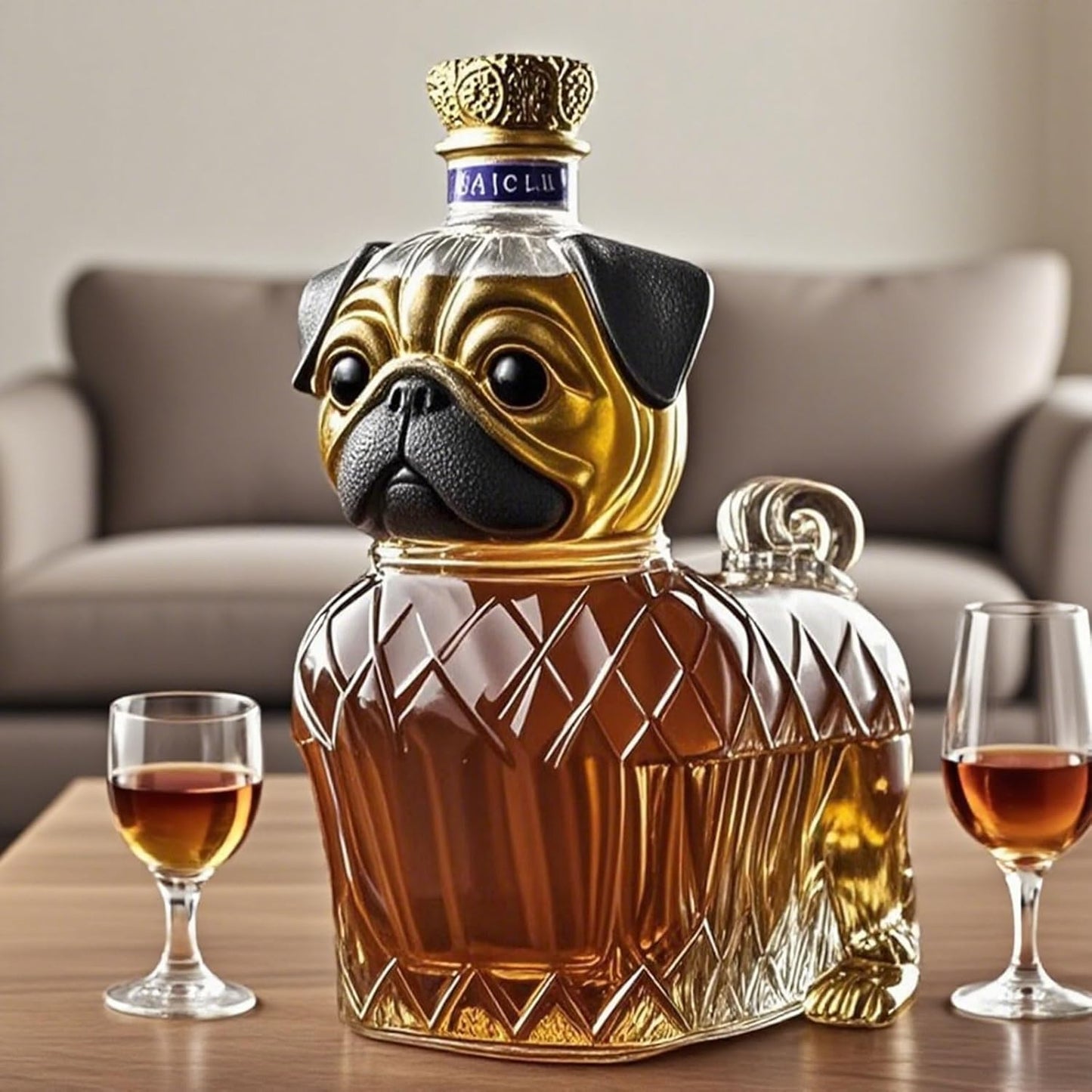 Glazen Whiskykaraf met Hondvormig Design 350ml Exclusieve Decanter voor Spirits en Whisky