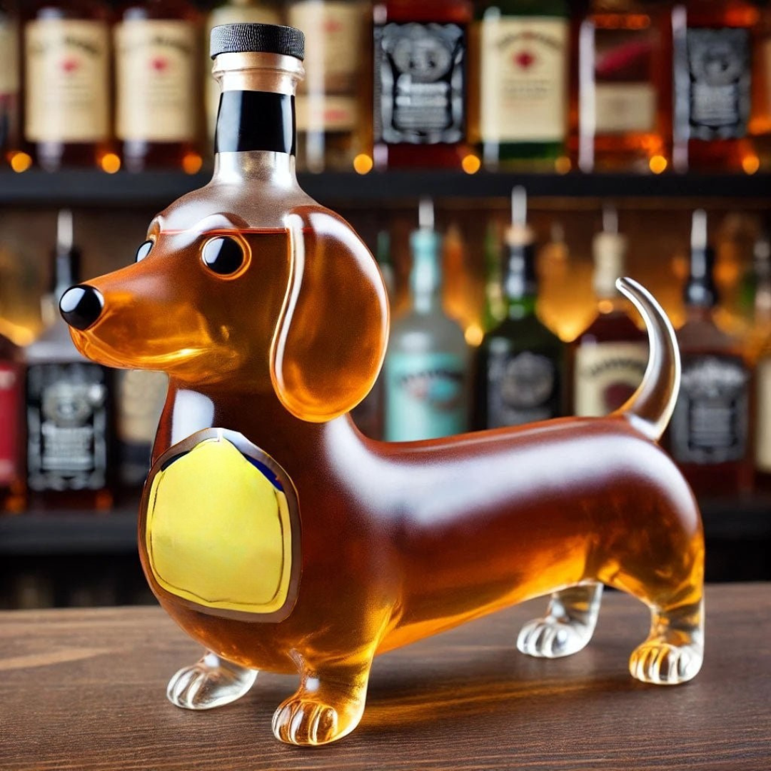 Glazen Whiskykaraf met Hondvormig Design 350ml Exclusieve Decanter voor Spirits en Whisky