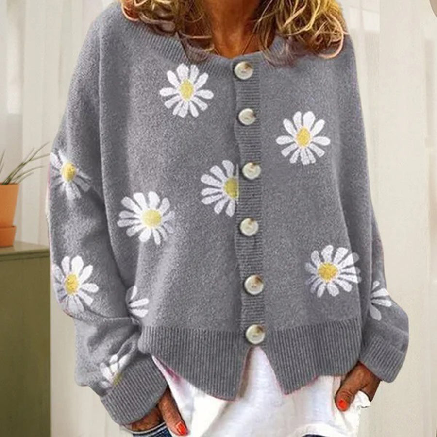 Vrouwelijke Cardigan met Bloemenprint Casual Stijl