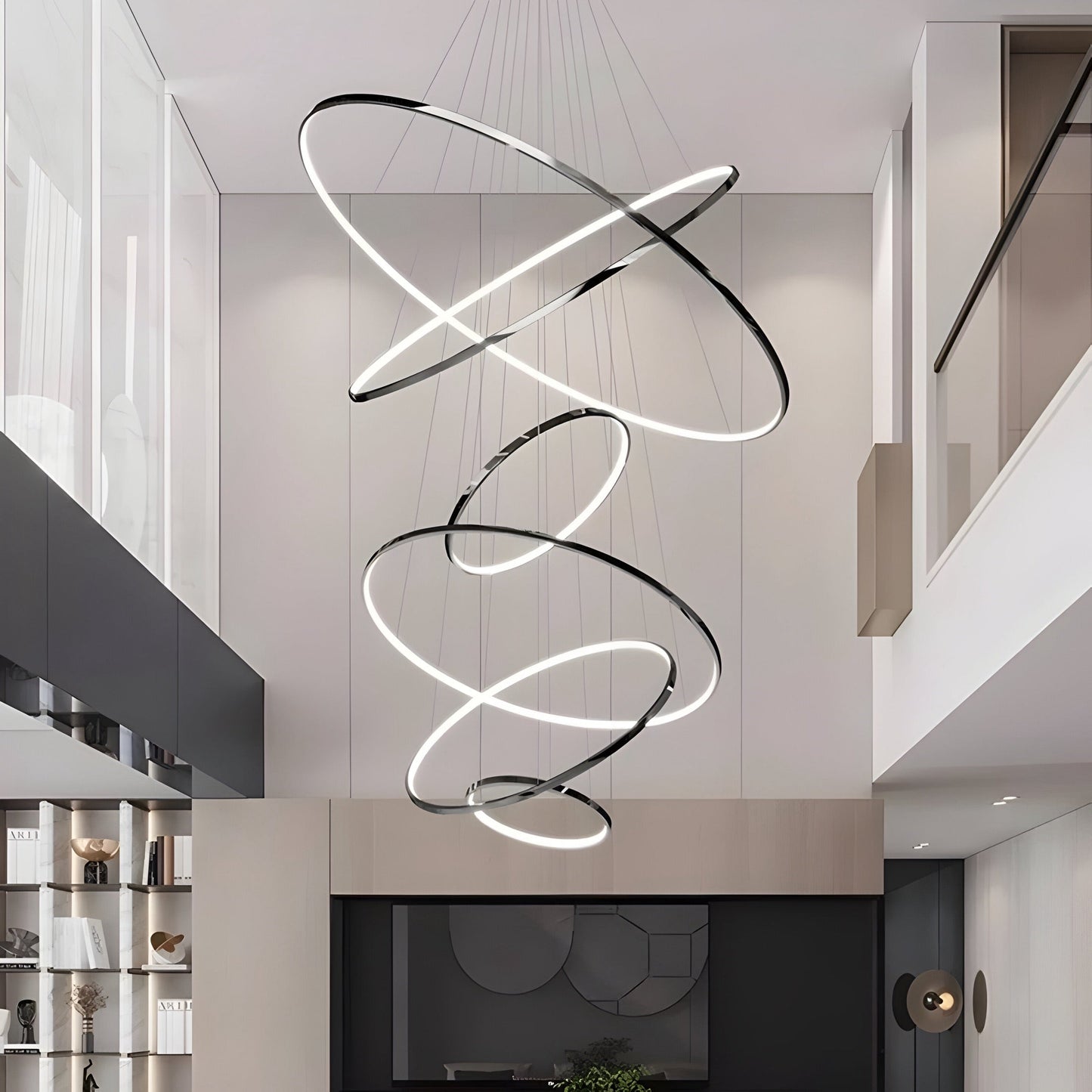 LED Kroonluchter Ringen Dimbaar RVS Goud Of Zwart 3 Tot 8 Elementen