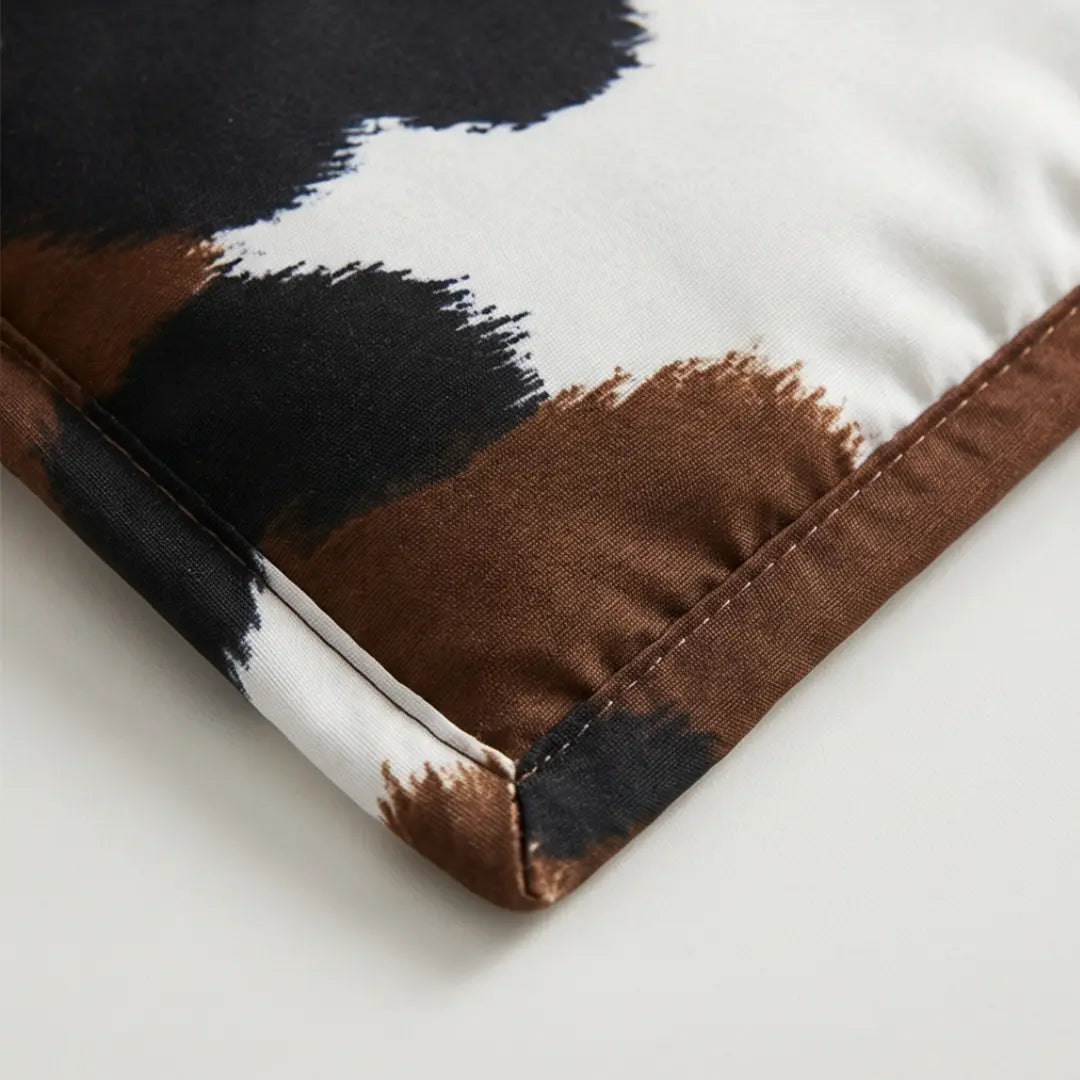 Dekbedovertrek Set met Koeienprint Western Stijl Bruin Zwart Wit Polyester 90gsm voor 1-persoons tot Kingsize Bed