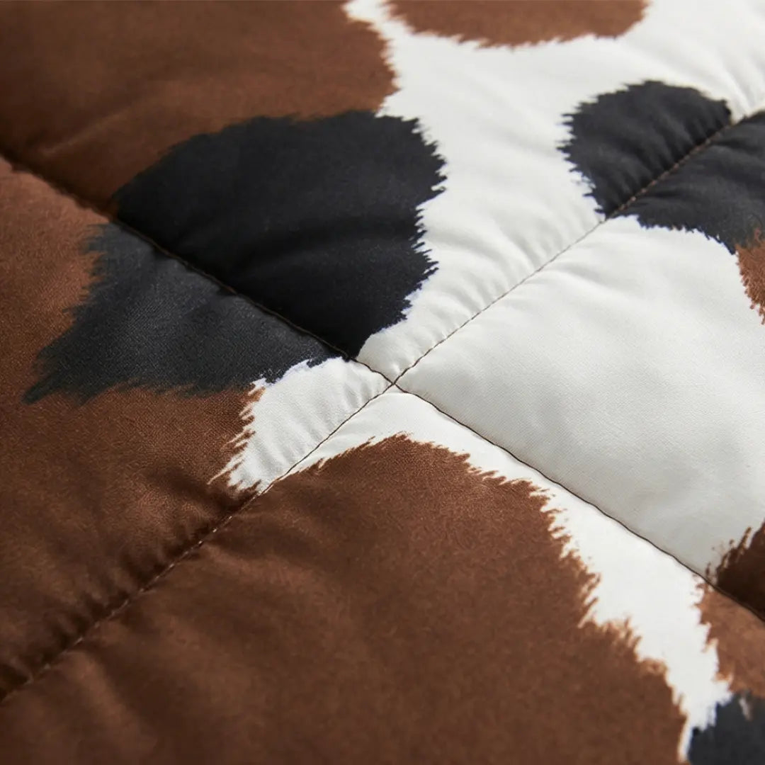 Dekbedovertrek Set met Koeienprint Western Stijl Bruin Zwart Wit Polyester 90gsm voor 1-persoons tot Kingsize Bed