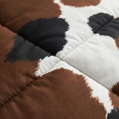 Dekbedovertrek Set met Koeienprint Western Stijl Bruin Zwart Wit Polyester 90gsm voor 1-persoons tot Kingsize Bed