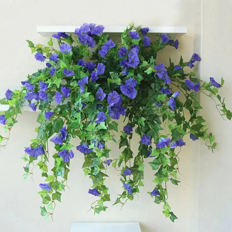 Kunstslinger Ochtendglorie 66cm UV-bestendig Onderhoudsvriendelijk Hangend Sierlijk Tuindecoratie Binnen Buiten