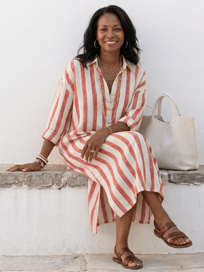 Kyros | Chic Midi Lange Mouwen Dames Jurk 5