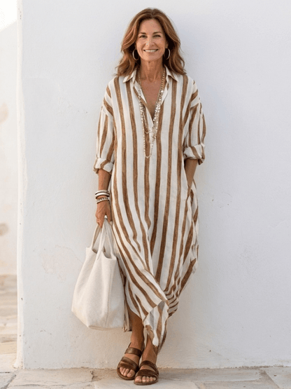 Kyros | Chic Midi Lange Mouwen Dames Jurk 6