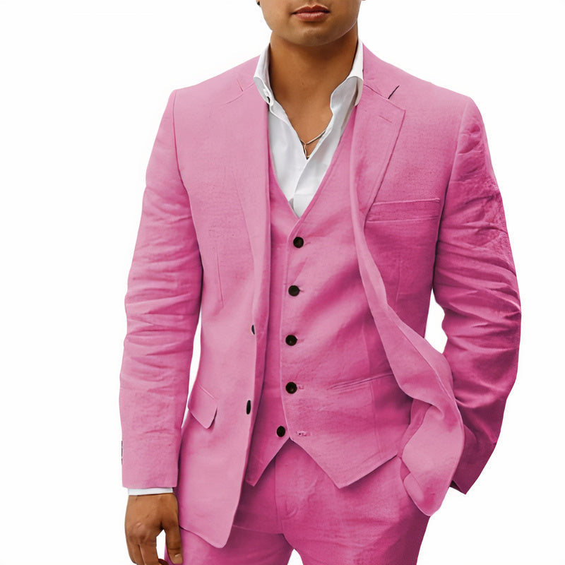 Heren 3-Delig Pak Slim Fit Blazer Gilet Pantalon Bruiloft Zakelijk