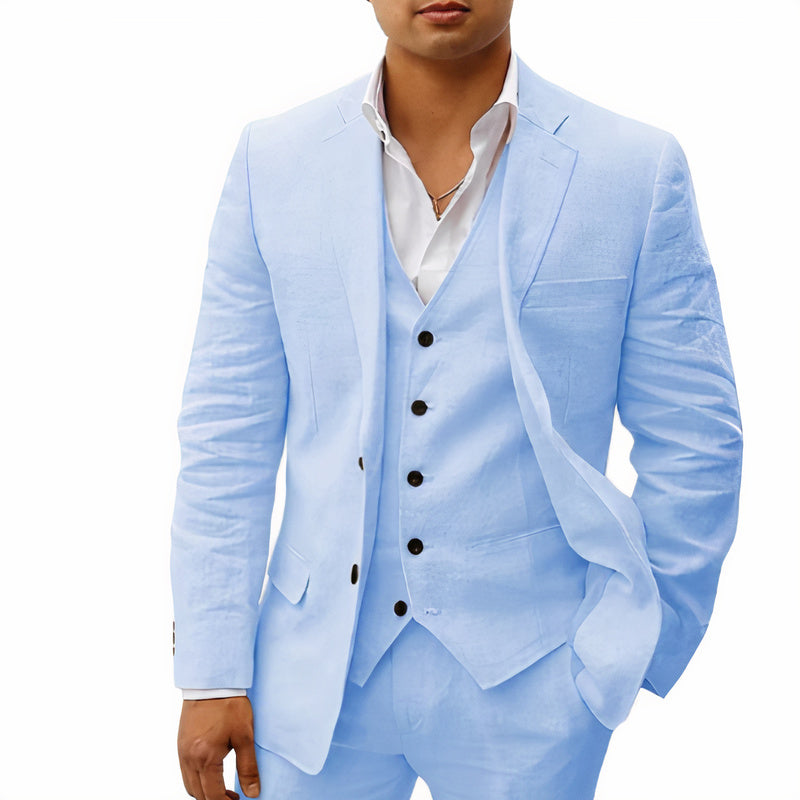 Heren 3-Delig Pak Slim Fit Blazer Gilet Pantalon Bruiloft Zakelijk