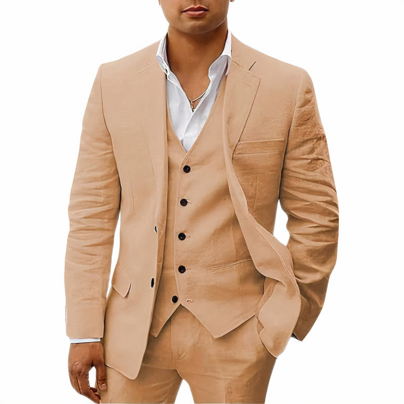 Heren 3-Delig Pak Slim Fit Blazer Gilet Pantalon Bruiloft Zakelijk