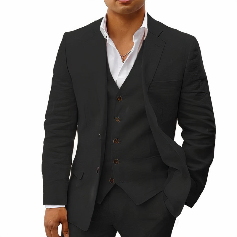 Heren 3-Delig Pak Slim Fit Blazer Gilet Pantalon Bruiloft Zakelijk