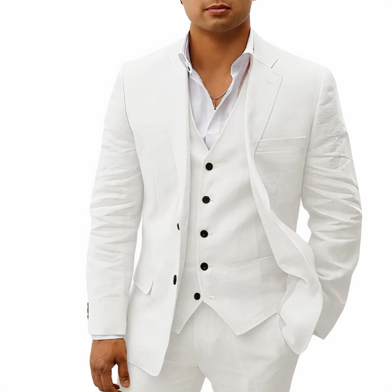 Heren 3-Delig Pak Slim Fit Blazer Gilet Pantalon Bruiloft Zakelijk