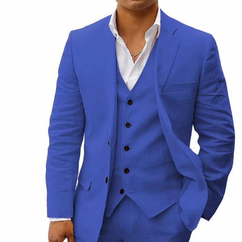 Heren 3-Delig Pak Slim Fit Blazer Gilet Pantalon Bruiloft Zakelijk