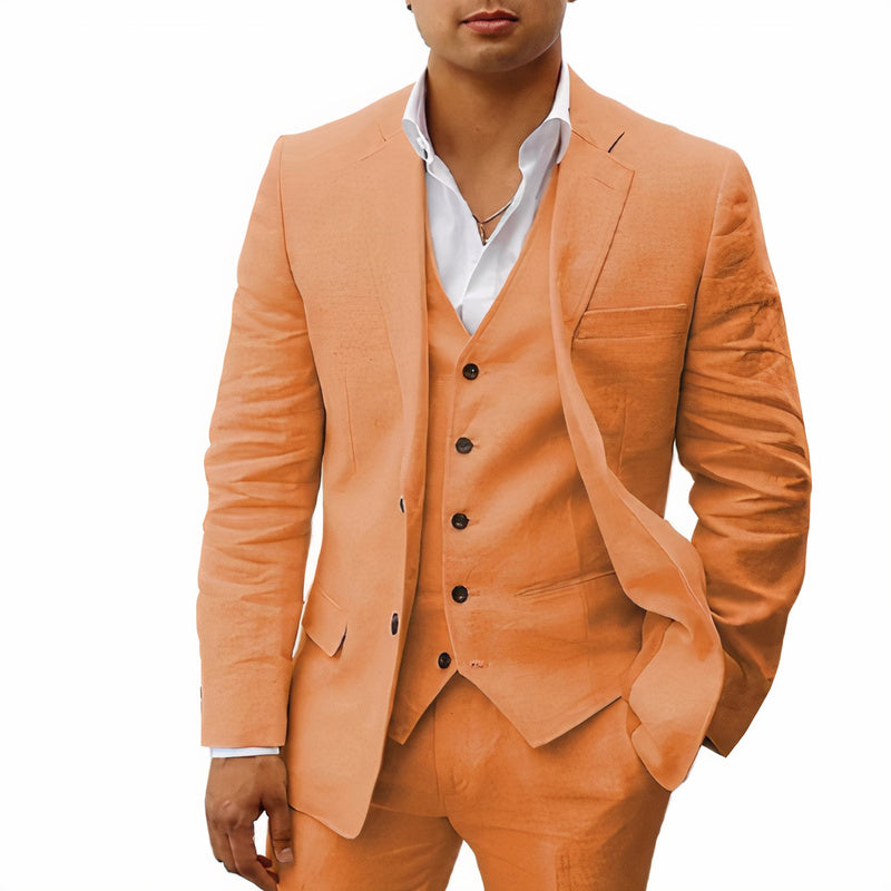 Heren 3-Delig Pak Slim Fit Blazer Gilet Pantalon Bruiloft Zakelijk